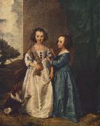 DYCK, Sir Anthony Van Portrait of Philadelphia and Elisabeth Cary fg oil on canvas
